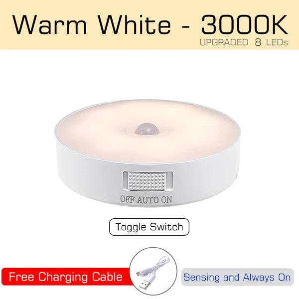 Lampâda recarregável USB com sensor de movimento