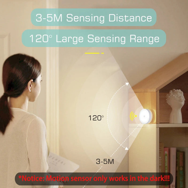 Lampâda recarregável USB com sensor de movimento