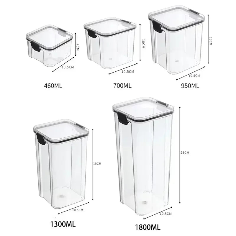 Conjuntos de potes selados empilháveis para cozinha 460-1800ml